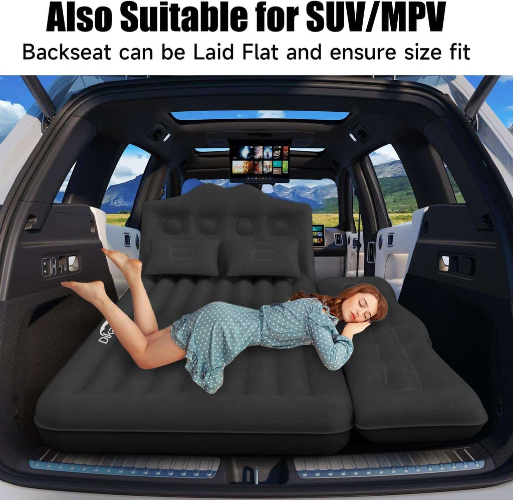 Dikasun Outdoor Backseat Air Mattress 35.4" Width Black Inflatable SUV Truck Bed