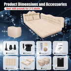 Dikasun Backseat Air Mattress 30.31" Width Beige Inflatable SUV Truck