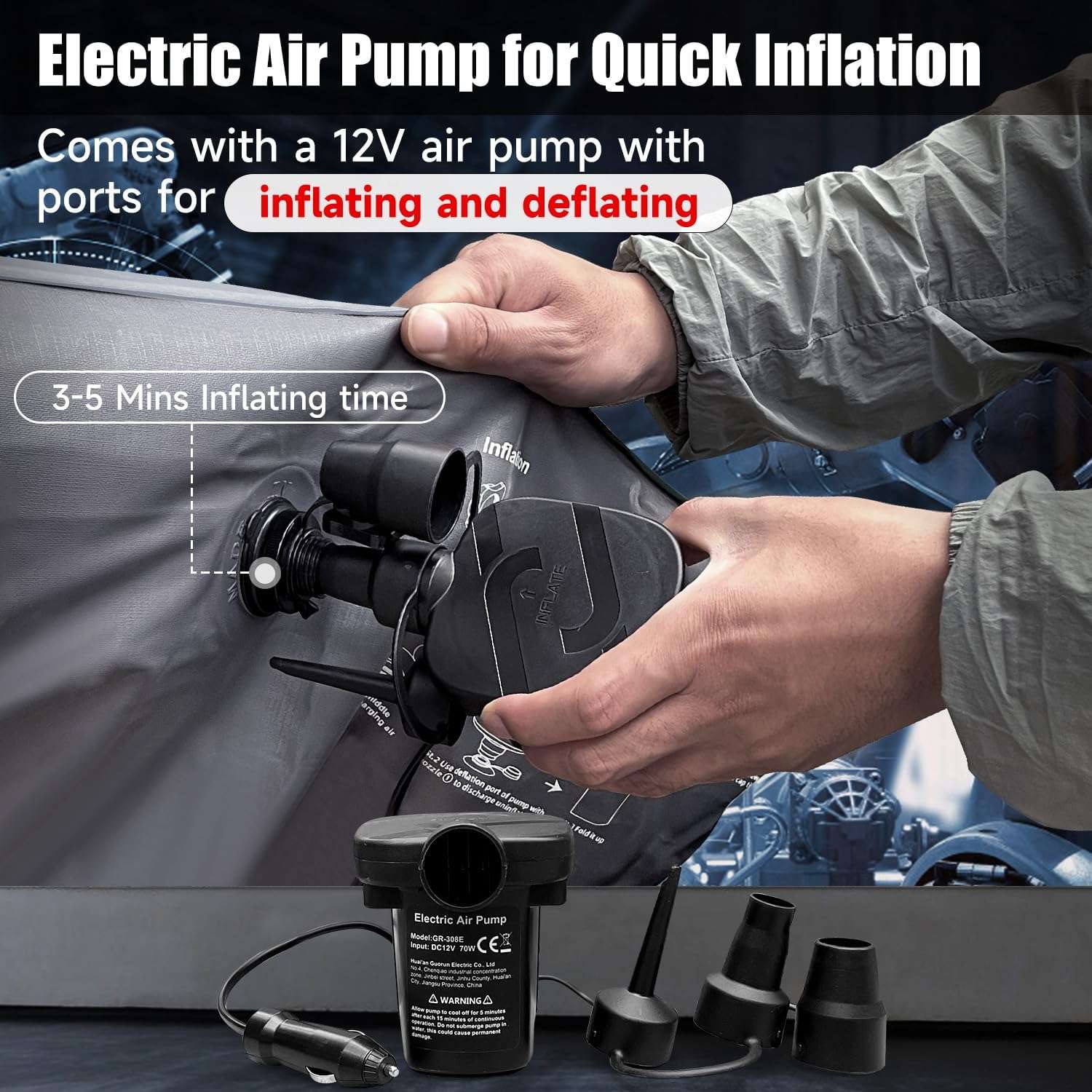 Dikasun Backseat Air Mattress 30.31" Width Grey Inflatable SUV Truck
