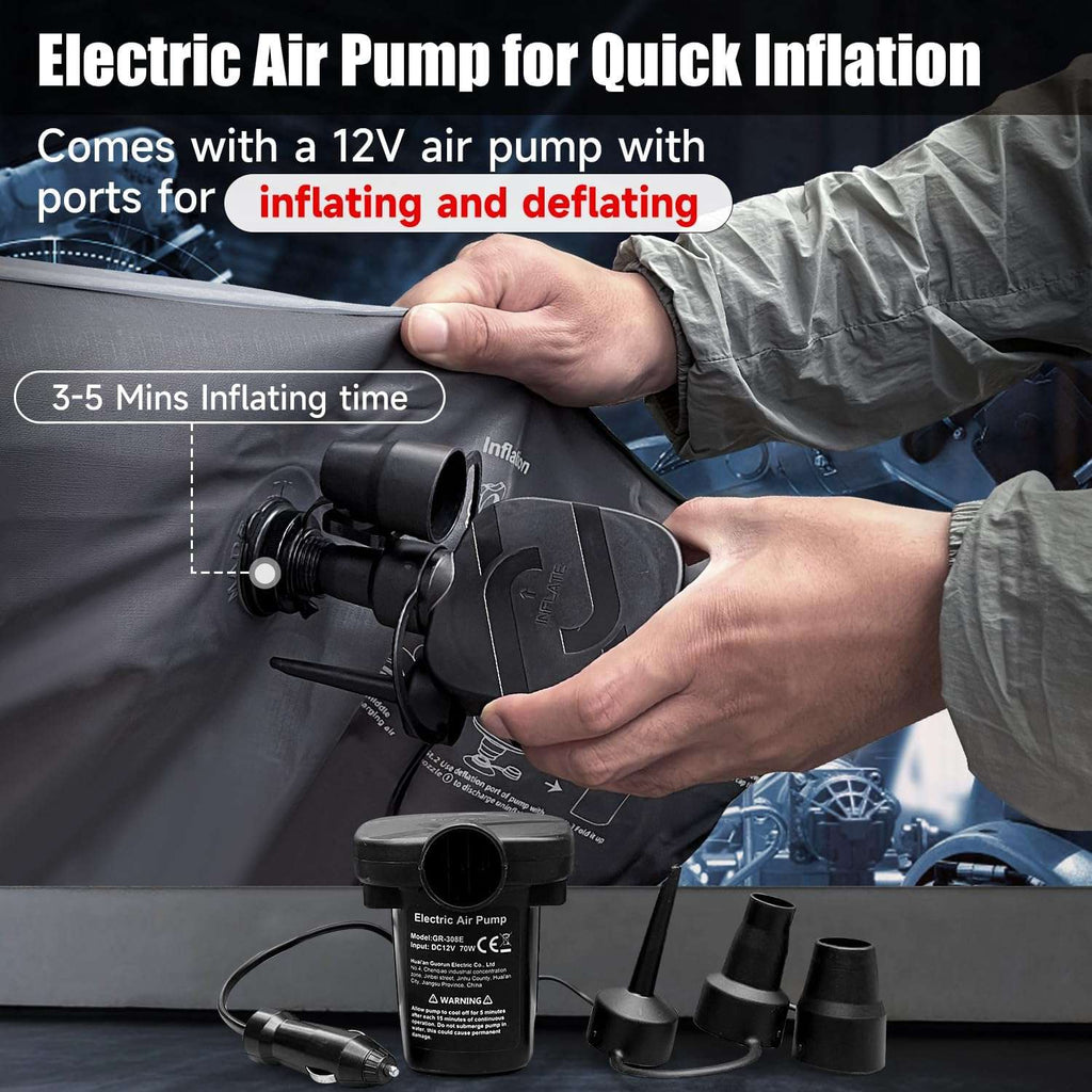 Dikasun Backseat Air Mattress 35.4" Width Grey Inflatable SUV Truck Car
