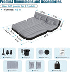 Dikasun 63in SUV Air Mattress Grey PVC Flocking Quick Inflate Camping