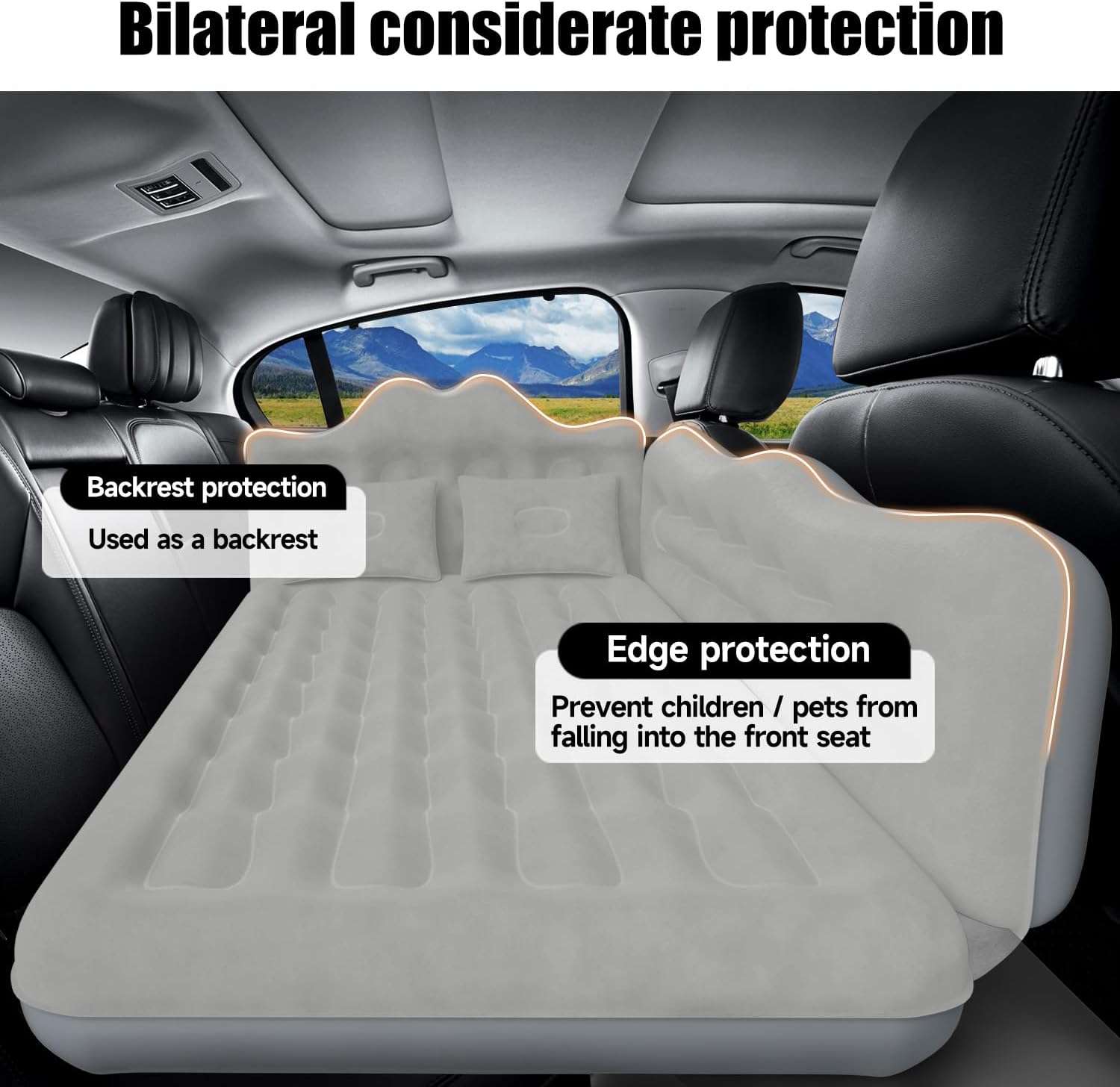 Dikasun Backseat Air Mattress 30.31" Width Grey Inflatable SUV Truck