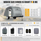 Dikasun Teardrop Trailer Cover 7-Layer Waterproof Camper Protection