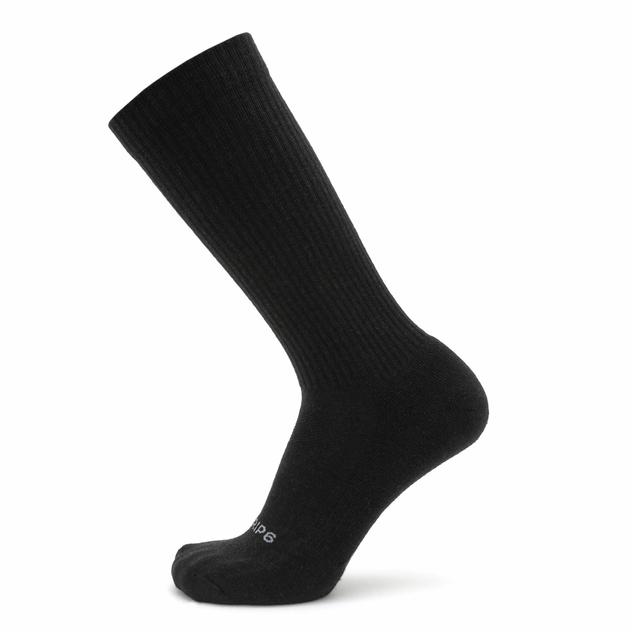 GRIP6 3 Pack Merino Wool Boot Socks Lightweight Tactical Black USA Made