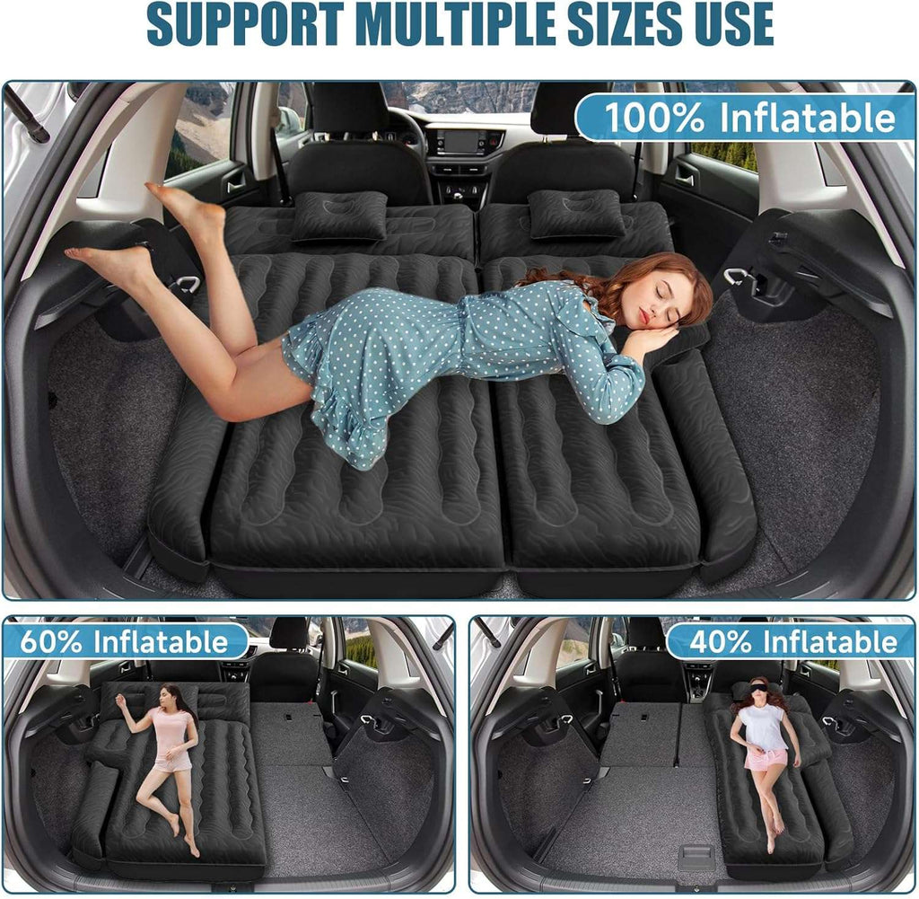 Dikasun SUV Air Mattress 63in Black PVC Flocking Inflatable Sleep Pad