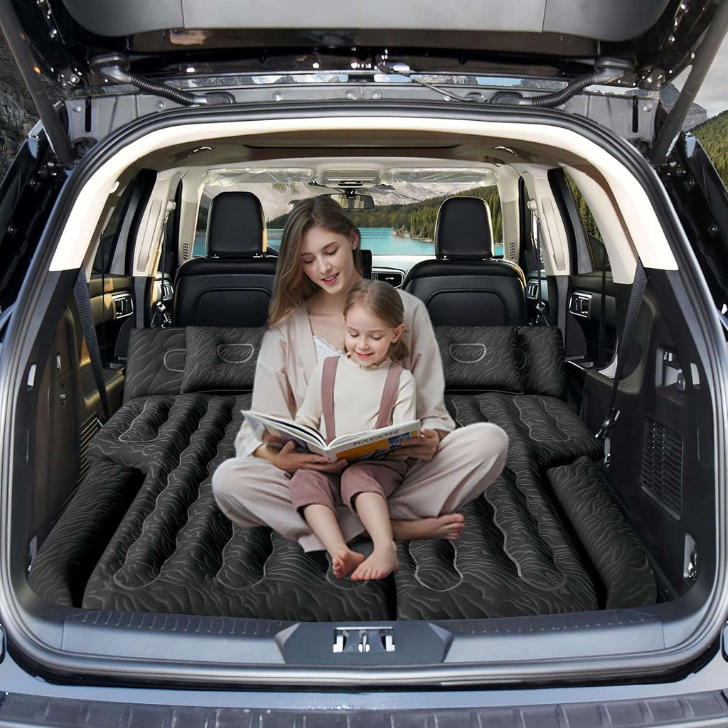Dikasun SUV Air Mattress 63in Black PVC Flocking Inflatable Sleep Pad