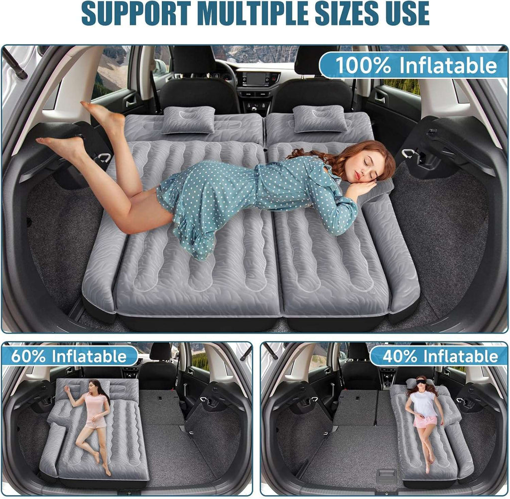 Dikasun 63in SUV Air Mattress Grey PVC Flocking Quick Inflate Camping