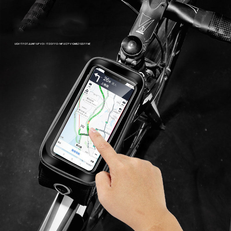 Hard Shell Bike Top Tube Phone Bag Touchscreen Mountain Front Beam Mount