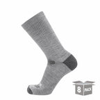 GRIP6 8 Pack Merino Wool Crew Casual Dress Socks Midweight Gray USA Made
