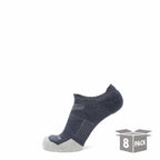 GRIP6 8 Pack Merino Wool No Show Running Socks Runweight Blue USA Made