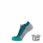 GRIP6 8 Pack Merino Wool Ankle Running Socks Midweight Green USA Made