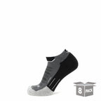 GRIP6 8 Pack Merino Wool Ankle Running Socks Midweight Black USA Made