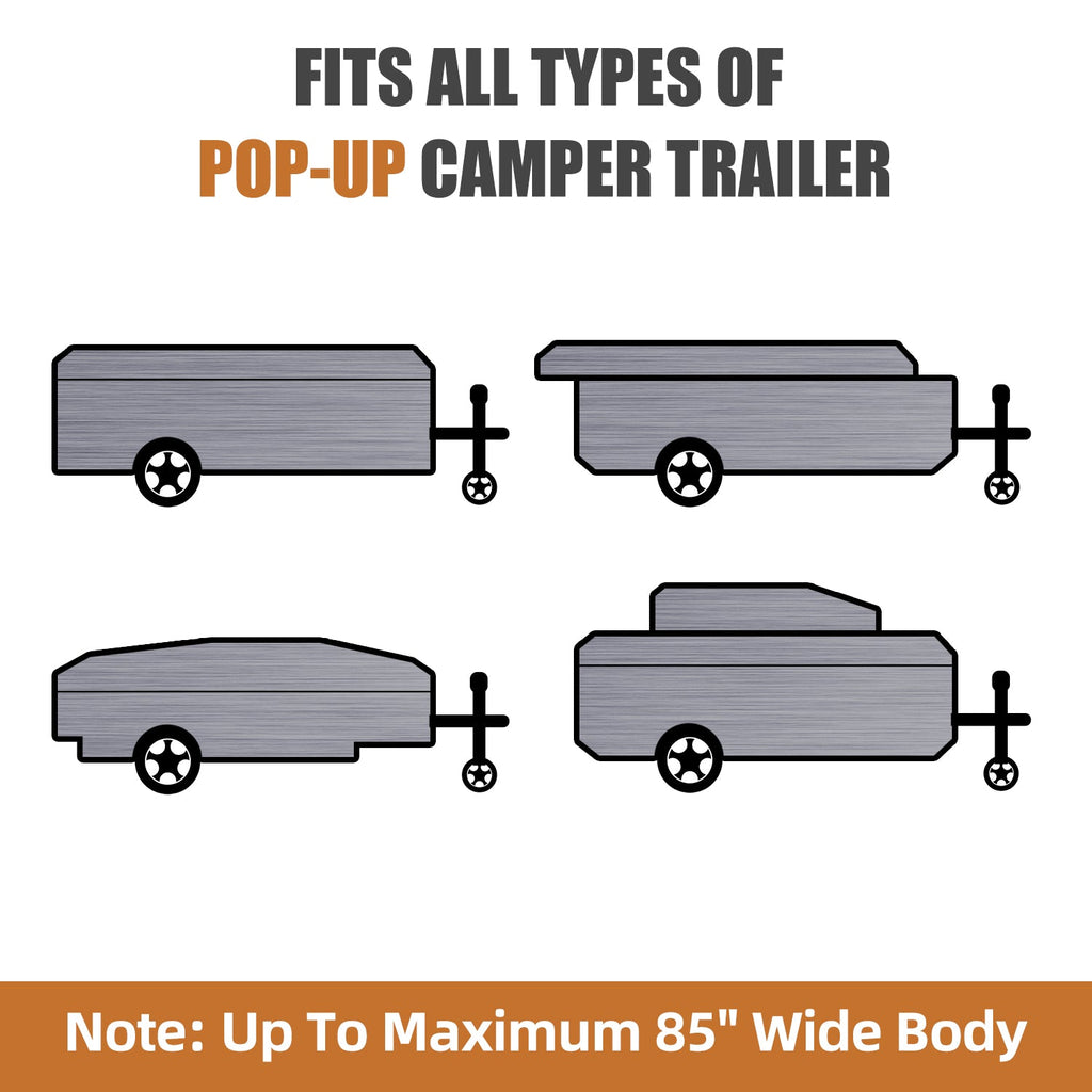 Dikasun 7-Layer Pop-Up Camper Cover Breathable UV Resistant Waterproof RV