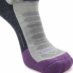 GRIP6 8 Pack Merino Wool Ankle Running Socks Midweight Purple USA Made