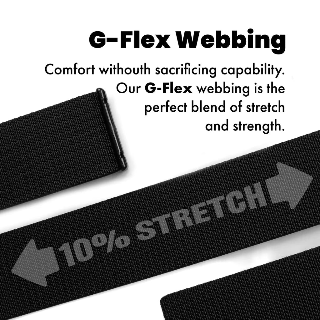 GRIP6 G-Flex Ninja Belt 1.5" Stretch Nylon Adjustable No Holes USA Made