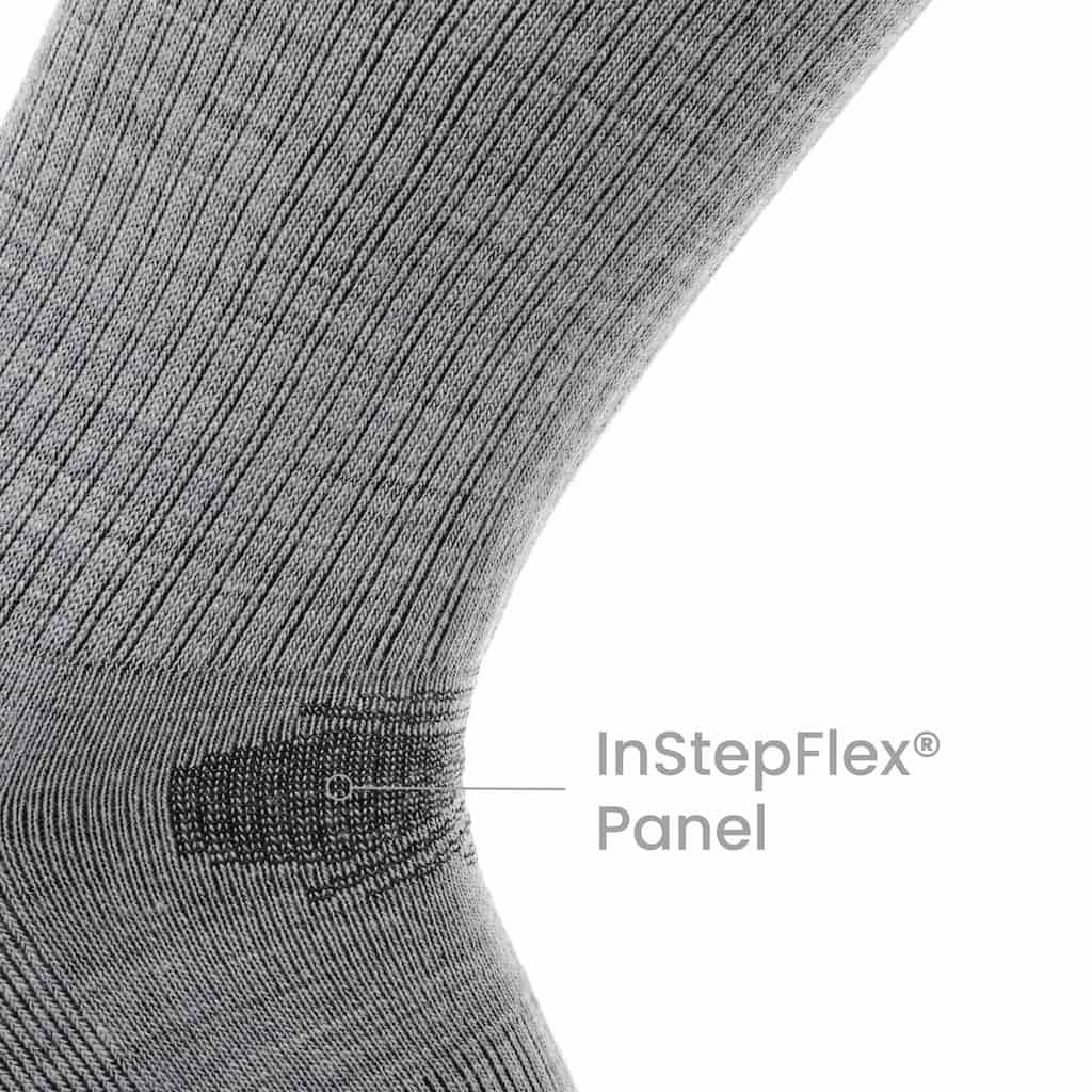 GRIP6 Merino Wool Crew Casual Dress Sock Midweight Moisture Wicking Gray USA