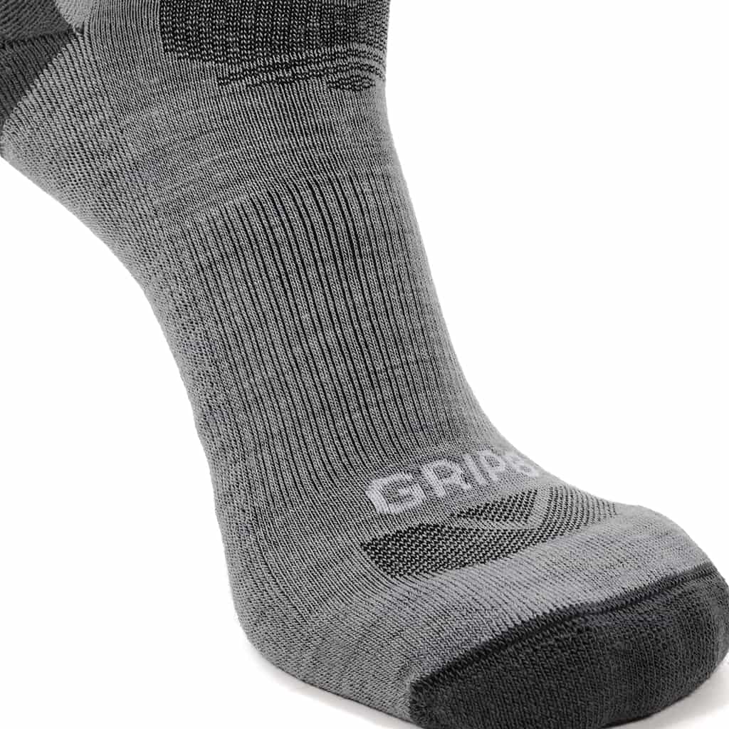 GRIP6 8 Pack Merino Wool Crew Casual Dress Socks Midweight Gray USA Made