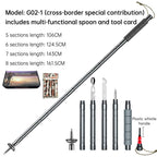 Folding Telescopic Adjustable Tactical Walking Stick Self Defense Hiking