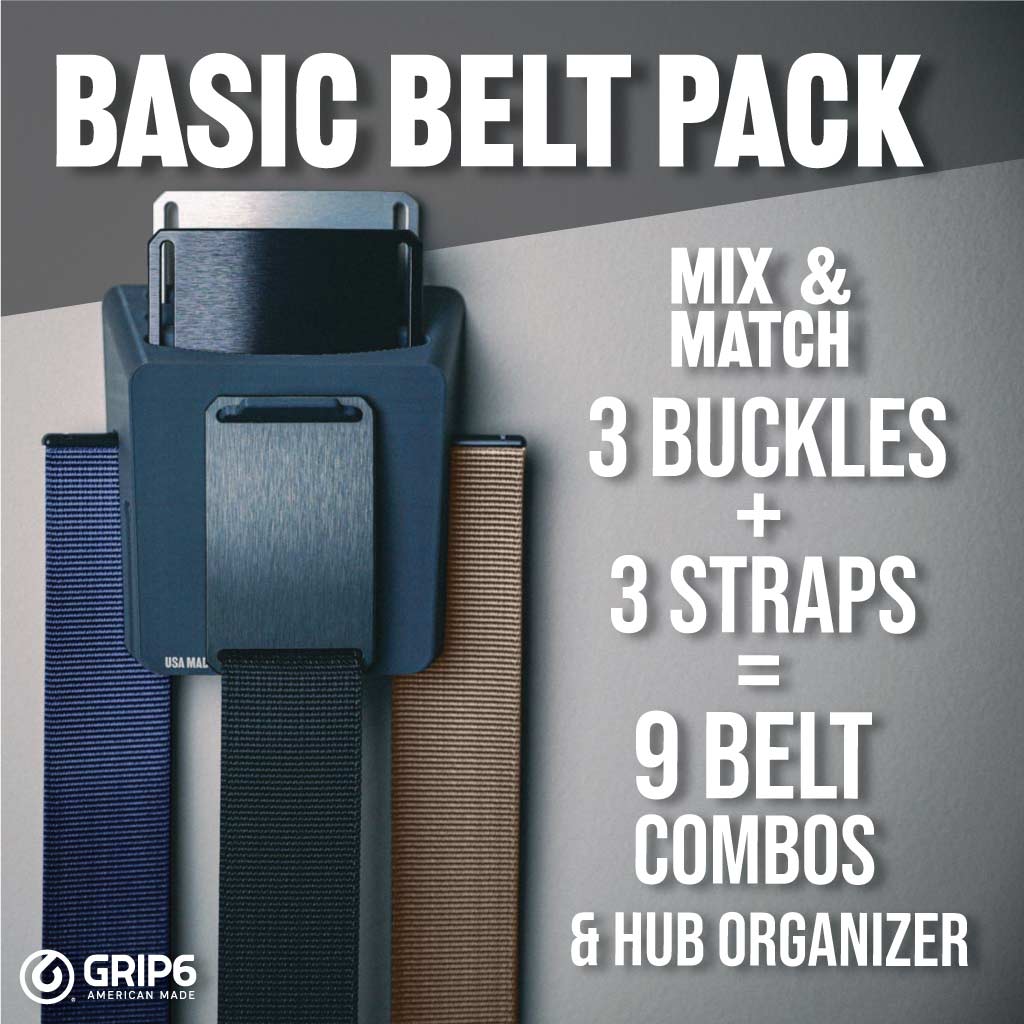 GRIP6 Classic Belt Pack 3 Buckles 3 Straps 9 Combos Nylon USA Made