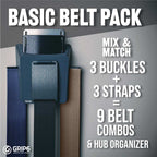 GRIP6 Classic Belt Pack 3 Buckles 3 Straps 9 Combos Nylon USA Made