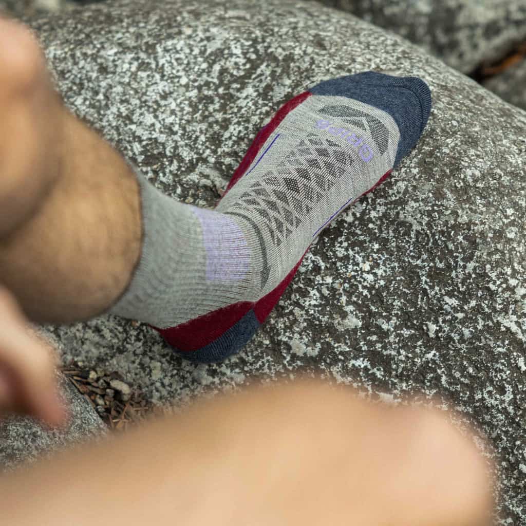 GRIP6 8 Pack Merino Wool Crew Socks Midweight Arch Support Trail Hiking