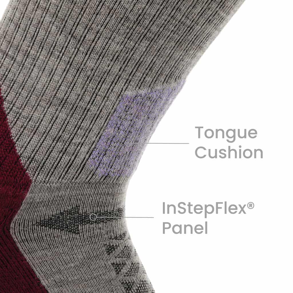 GRIP6 8 Pack Merino Wool Crew Socks Midweight Arch Support Trail Hiking