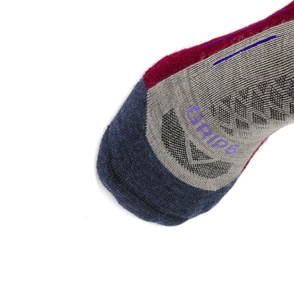 GRIP6 8 Pack Merino Wool Crew Socks Midweight Arch Support Trail Hiking