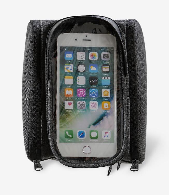 Bicycle Top Tube Phone Bag 6.5in Touchscreen Front Frame Mount Cycling