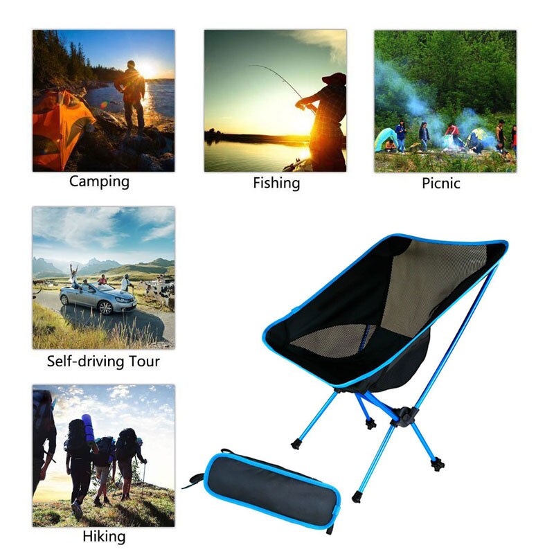 Ultralight Folding Camping Chair Portable Compact Heavy Duty Backpacking Fishing