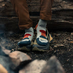 GRIP6 Merino Wool Crew Hiking Sock Lightweight Moisture Wicking Orange USA