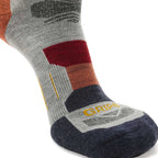 GRIP6 Merino Wool Crew Hiking Sock Lightweight Moisture Wicking Orange USA