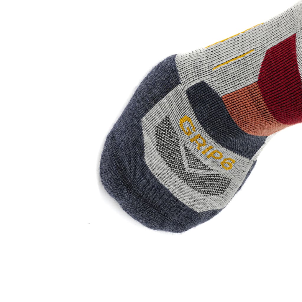 GRIP6 8 Pack Merino Wool Crew Hiking Socks Lightweight Cushion Orange USA