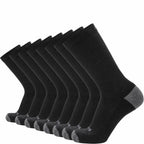 GRIP6 8 Pack Merino Wool Crew Casual Dress Socks Midweight Charcoal USA