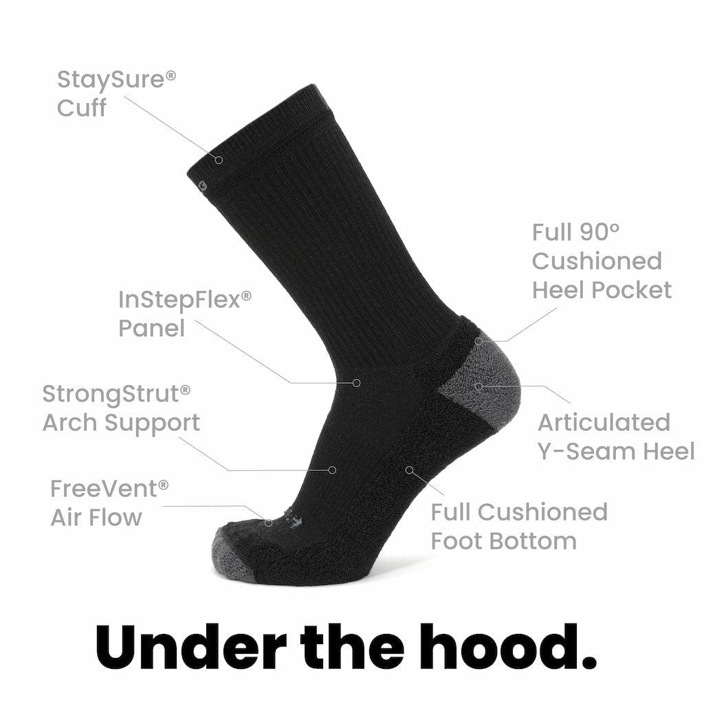 GRIP6 8 Pack Merino Wool Crew Casual Dress Socks Midweight Charcoal USA