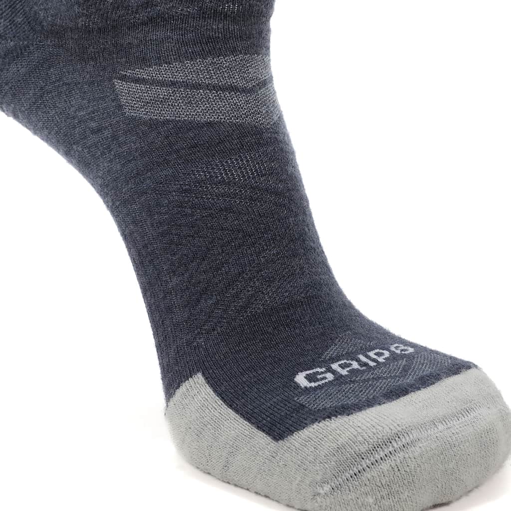 GRIP6 8 Pack Merino Wool No Show Running Socks Runweight Blue USA Made