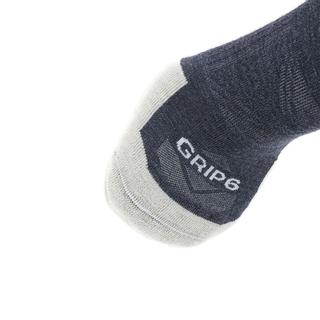 GRIP6 8 Pack Merino Wool No Show Running Socks Runweight Blue USA Made
