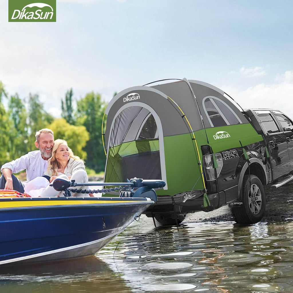 Dikasun 5.5-6.7ft Pickup Truck Bed Tent Green Double-Layer Camping