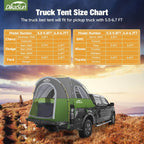 Dikasun 5.5-6.7ft Pickup Truck Bed Tent Green Double-Layer Camping