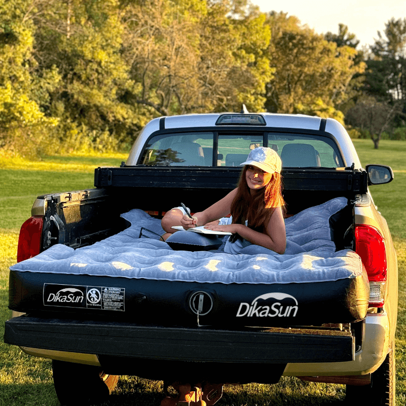 Dikasun 5.5-5.8ft Truck Bed Air Mattress Auto Inflate PVC Flocking