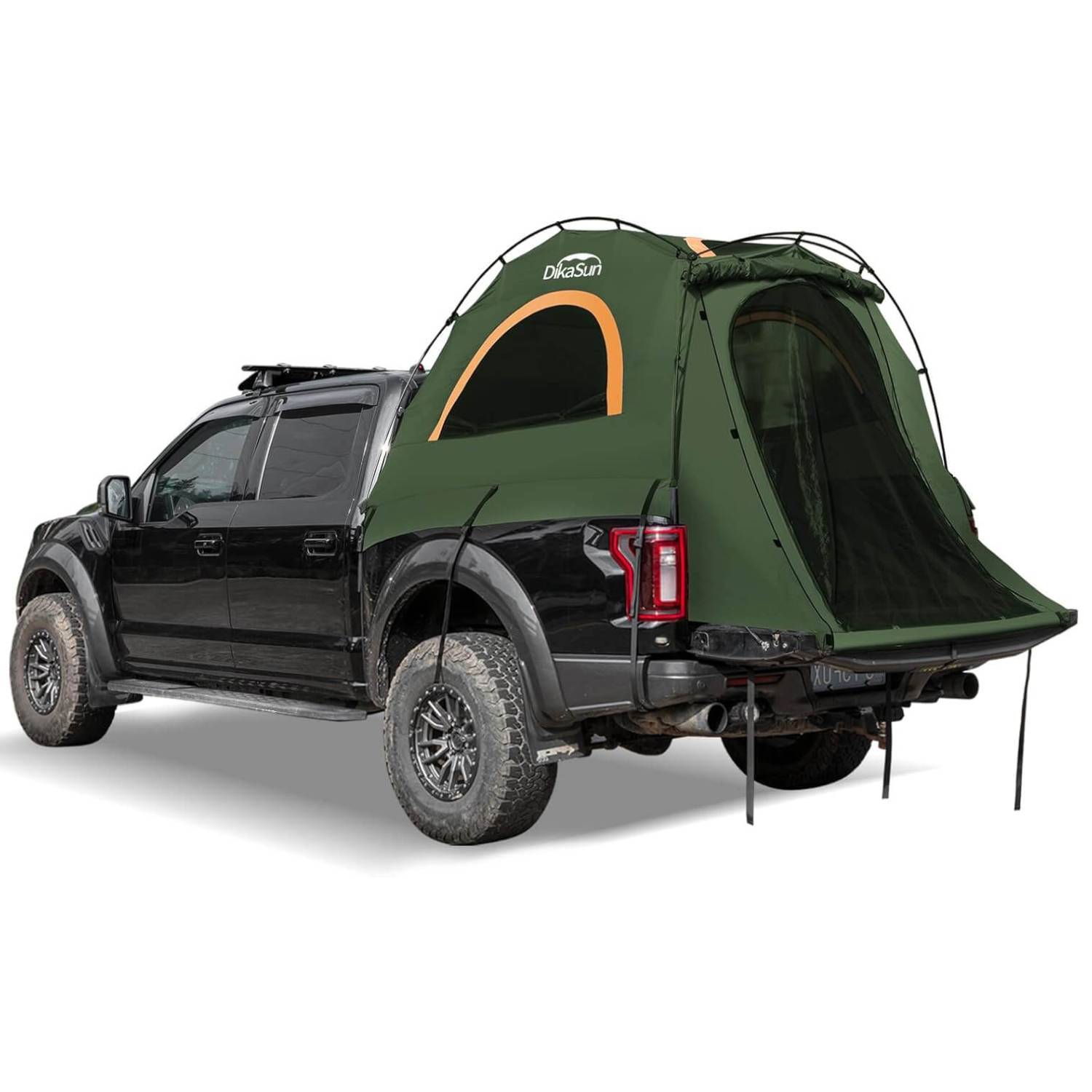 Dikasun Pickup Truck Bed Tent 5.5-6.7ft Green Double-Layer Camping