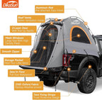 Dikasun Pickup Truck Bed Tent 5.5-6.7ft Gray Double-Layer Camping