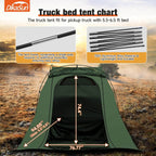 Dikasun Pickup Truck Bed Tent 5.5-6.7ft Green Double-Layer Camping