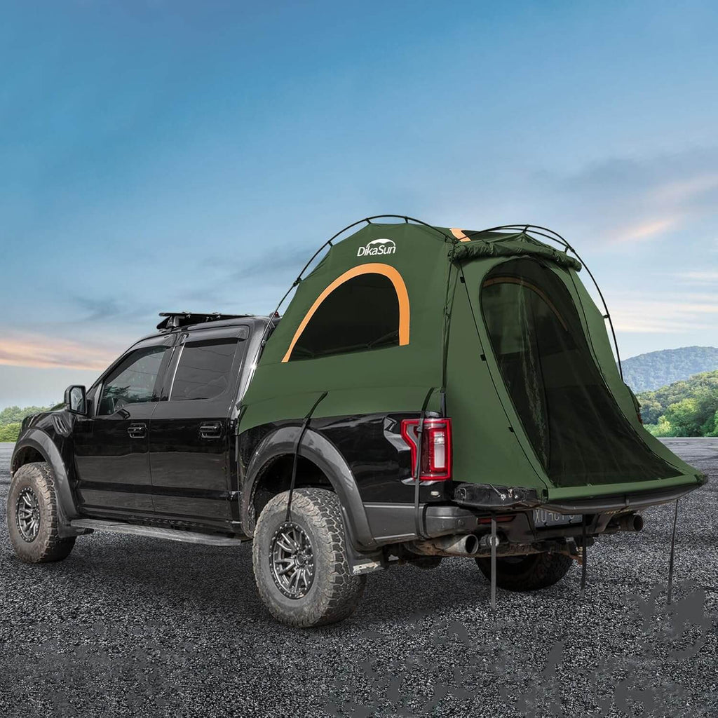 Dikasun Pickup Truck Bed Tent 5.5-6.7ft Green Double-Layer Camping