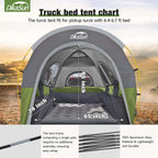 Dikasun Pickup Truck Bed Tent 5.5-6.7ft Green Double-Layer Camping
