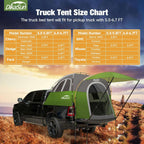 Dikasun Pickup Truck Bed Tent 5.5-6.7ft Green Double-Layer Camping