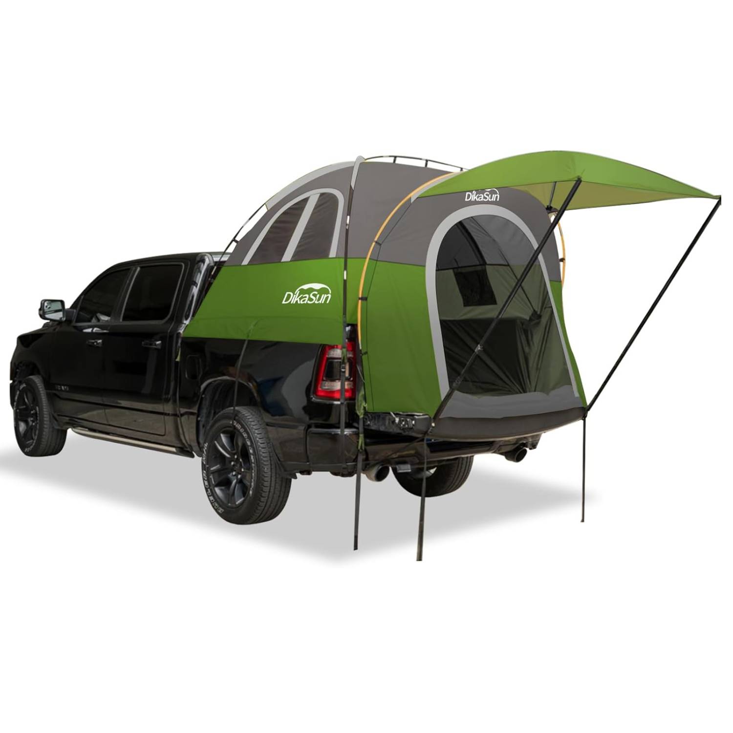 Dikasun Pickup Truck Bed Tent 5.5-6.7ft Green Double-Layer Camping