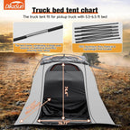 Dikasun Pickup Truck Bed Tent 5.5-6.7ft Gray Double-Layer Camping