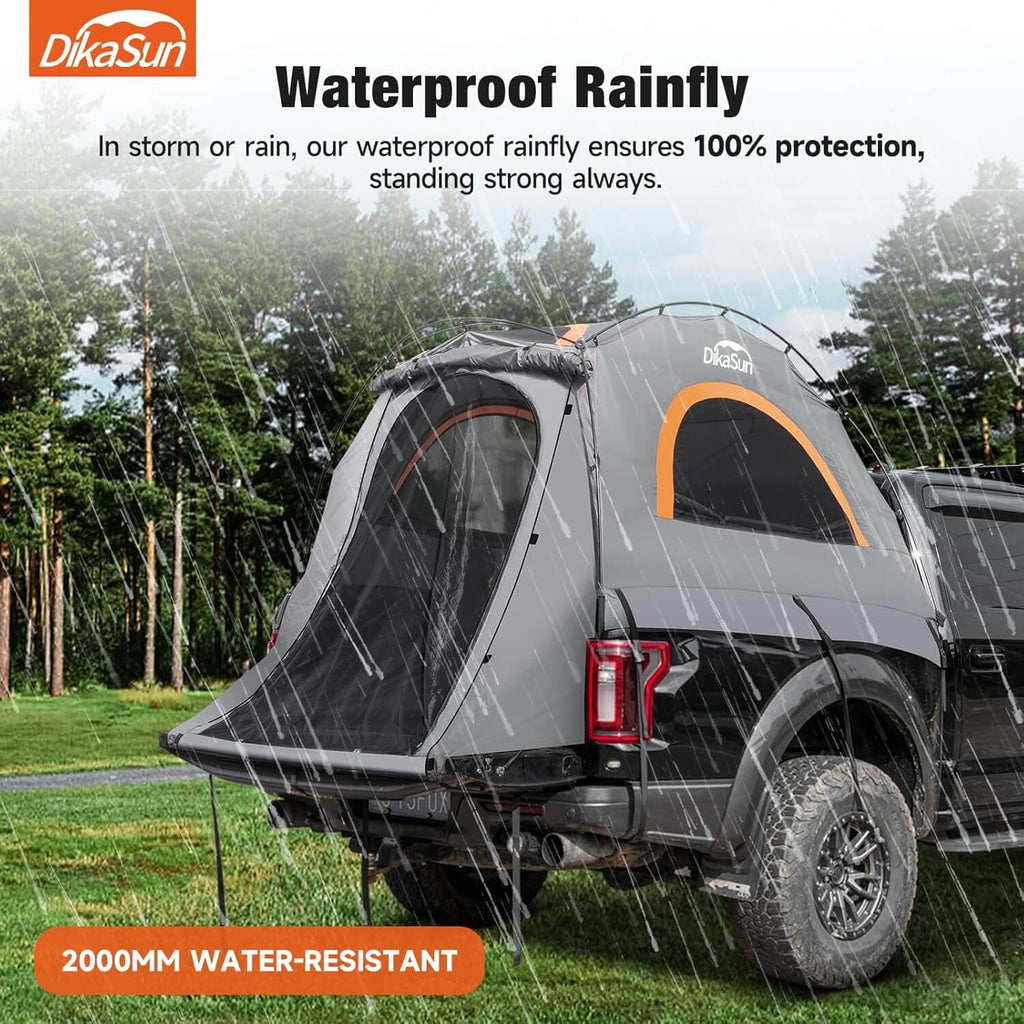 Dikasun Pickup Truck Bed Tent 5.5-6.7ft Gray Double-Layer Camping