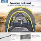 Dikasun Pickup Truck Bed Tent 5.5-6.7ft Navy Double-Layer Camping