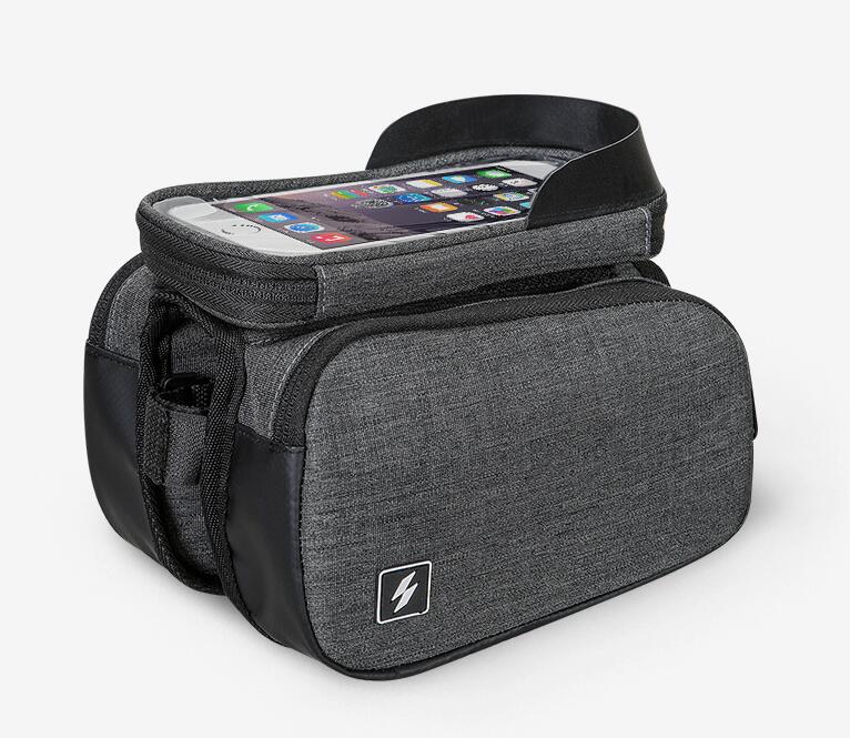 Bicycle Top Tube Phone Bag 6.5in Touchscreen Front Frame Mount Cycling